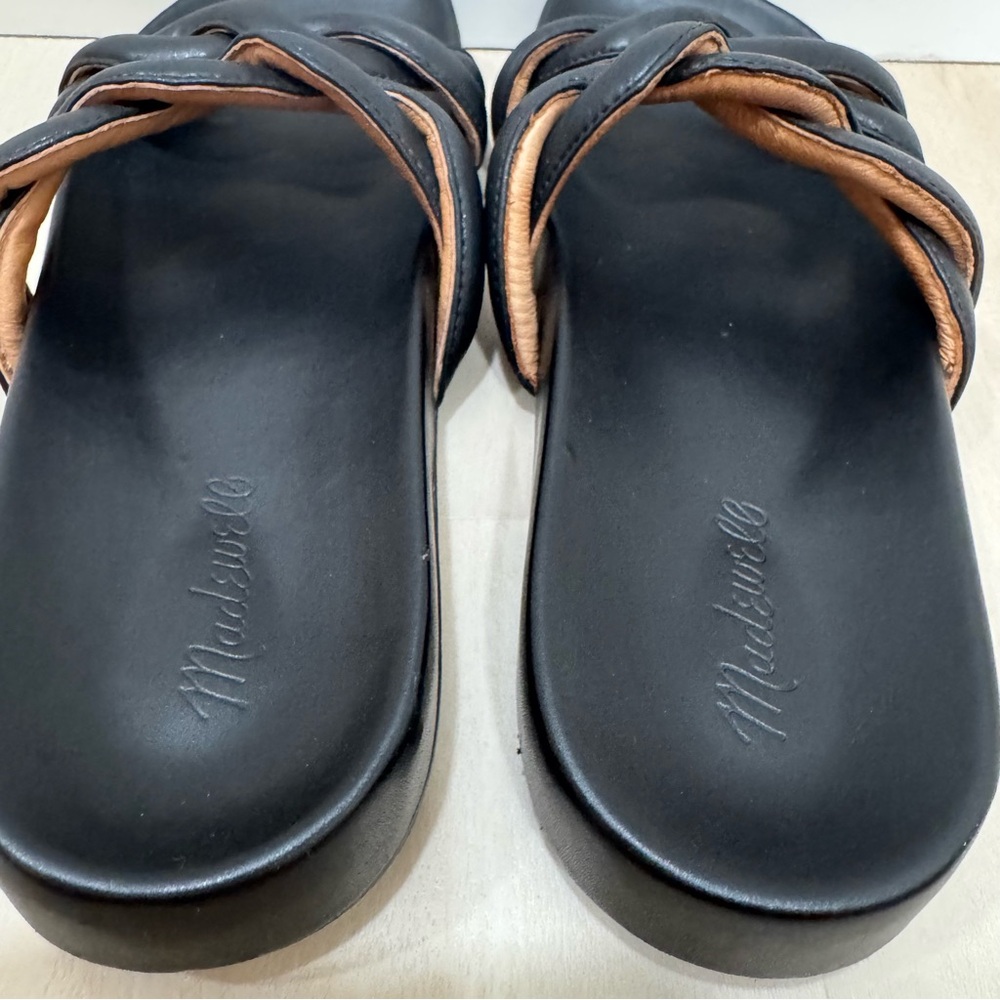 Madewell The Walker Slide Sandal Women's 9 Black Slip On Braided Summer - Picture 9 of 13